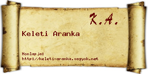 Keleti Aranka névjegykártya