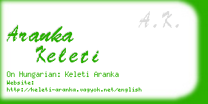 aranka keleti business card